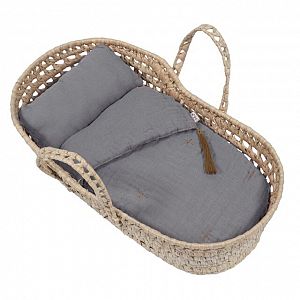 Numero 74 Doll Basket Bed Linen - Stone Grey